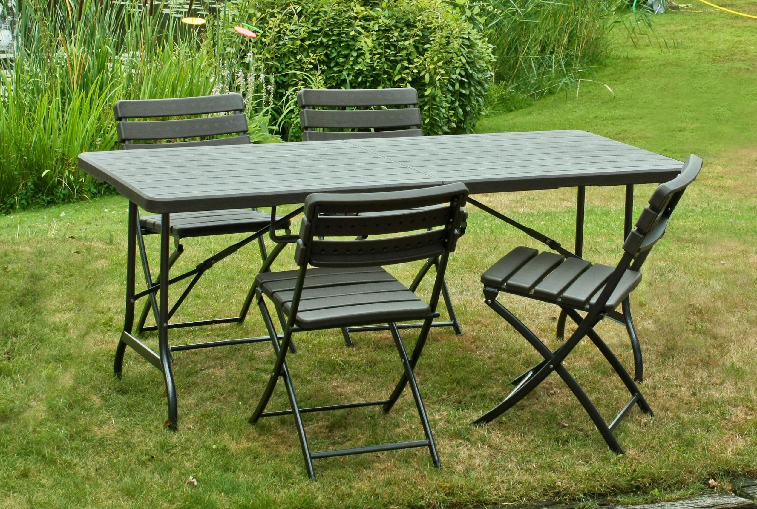 Gartenset Tabora 5-tlg. Braun/Schwarz Metall, Kunststoff Gardenson Garten & Outdoor > Gartenmöbel > Gartenmöbel-Sets Schwarz