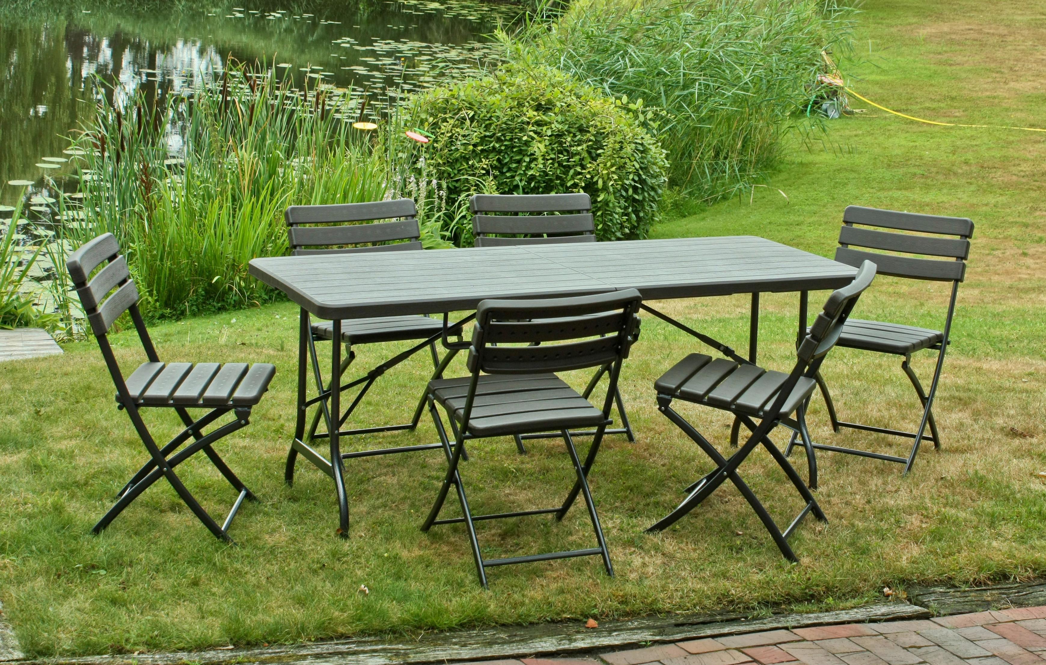 Gartenset Tabora 7-tlg. Braun/Schwarz Metall, Kunststoff Gardenson Garten & Outdoor > Gartenmöbel > Gartenmöbel-Sets Schwarz