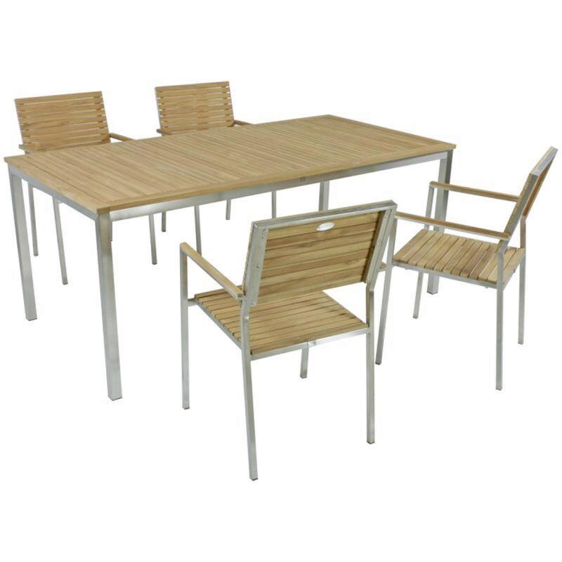 wohnli-moebel-suche-002836018306 Wohnli Möbelsuche - Gartentischgruppe Denver 5-tlg. Teakholz