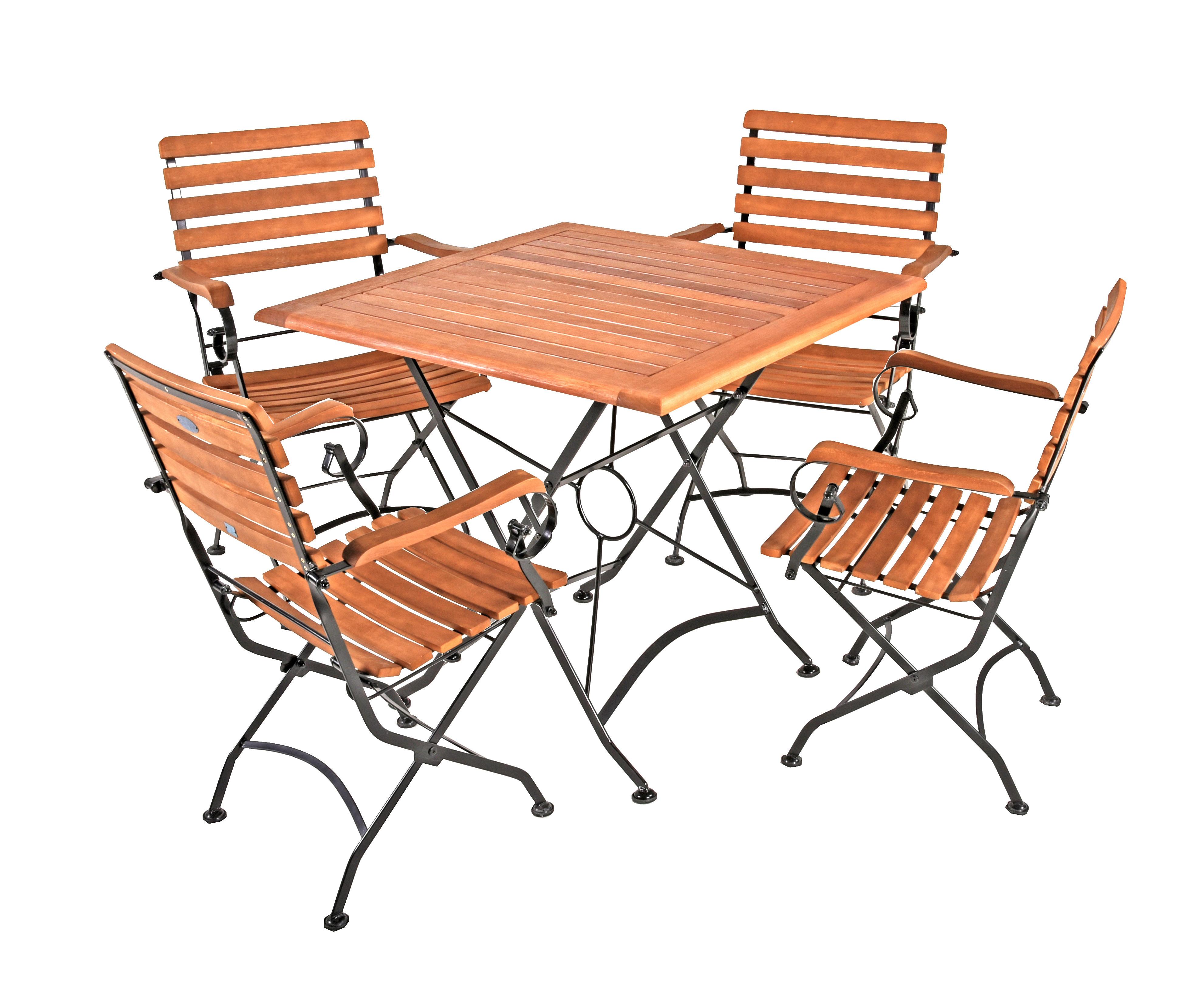 Wohnli Möbelsuche - Gartenmöbel-Set Wien 5-tlg. klappbar Holz