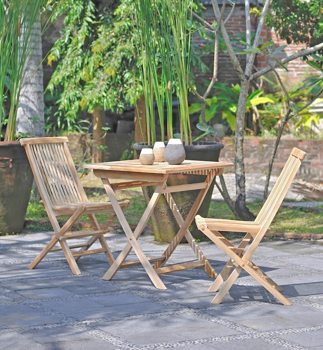 Gartenset Java Teak 3-tlg. Holz Gardenson Garten & Outdoor > Gartenmöbel > Gartenmöbel-Sets Braun