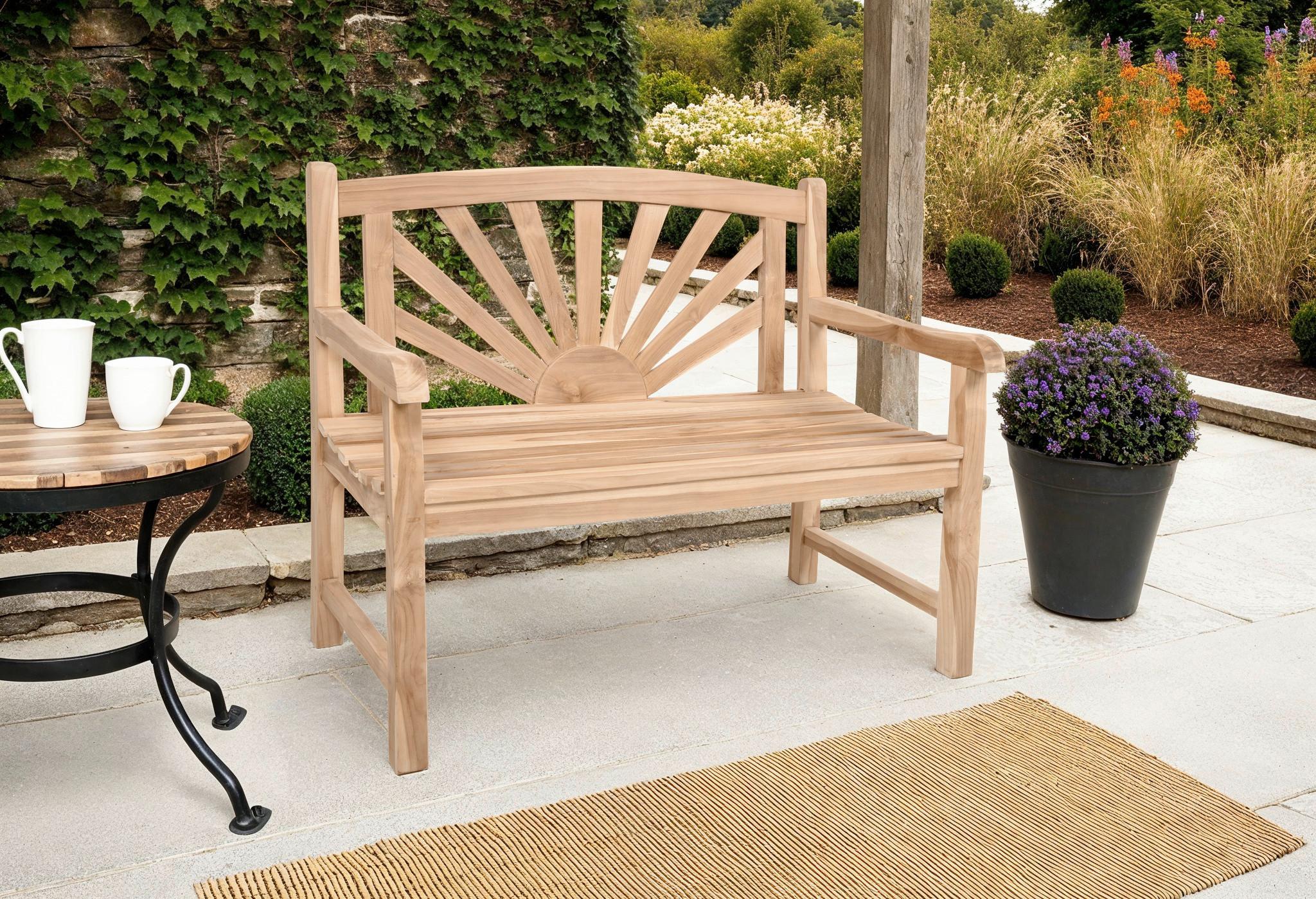 Gartenbank Marisa Teak 2-Sitzer Holz Gardenson Garten & Outdoor > Gartenmöbel > Gartenbänke Braun