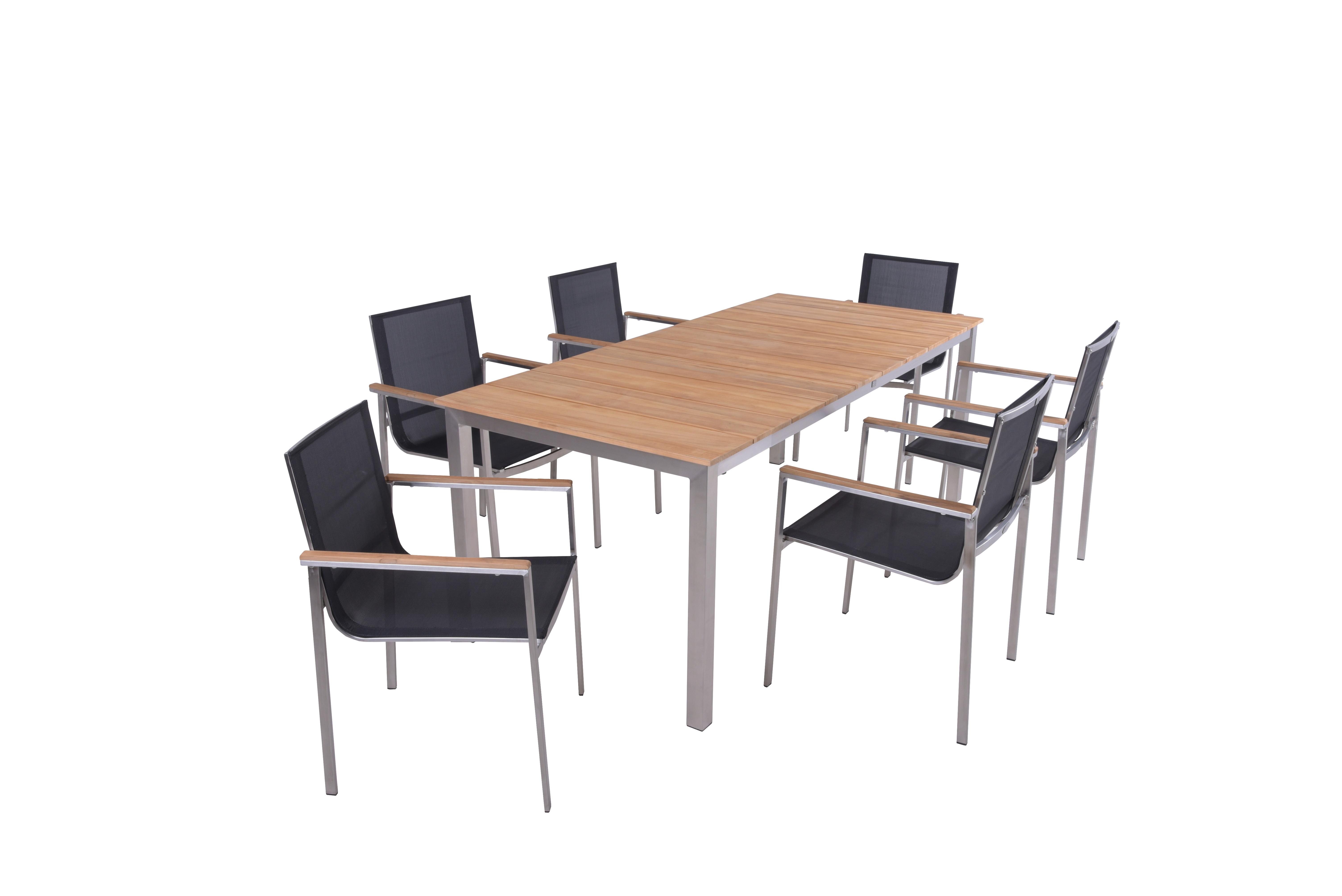Wohnli Möbelsuche - Gartentischgruppe Dallas- Denver Teak 7-tlg.