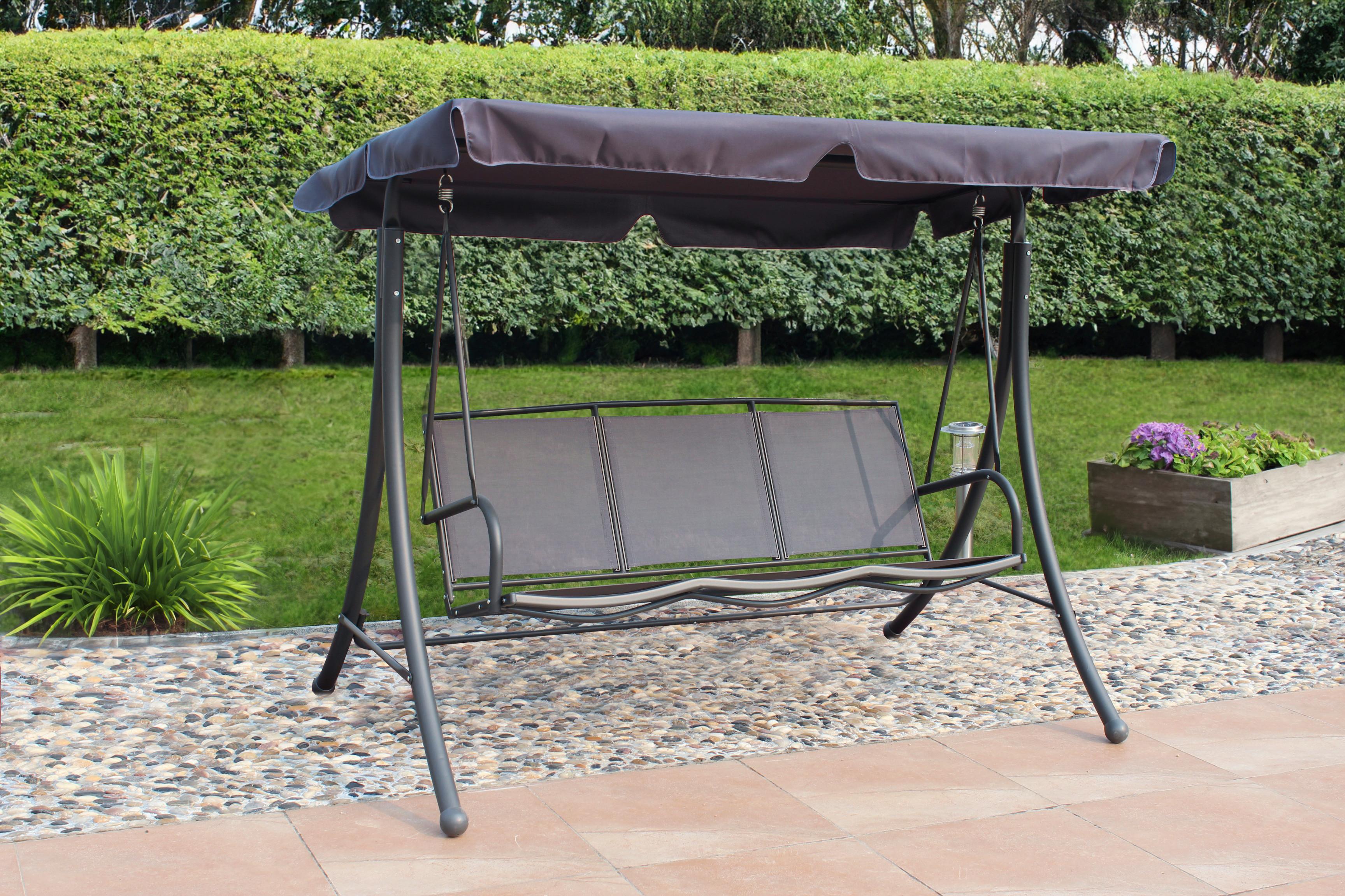 Hollywoodschaukel Anna Grau/Schwarz Metall, Kunststoff Gardenson Garten & Outdoor > Gartenmöbel > Garten Relaxmöbel > Hollywoodschaukeln Grau