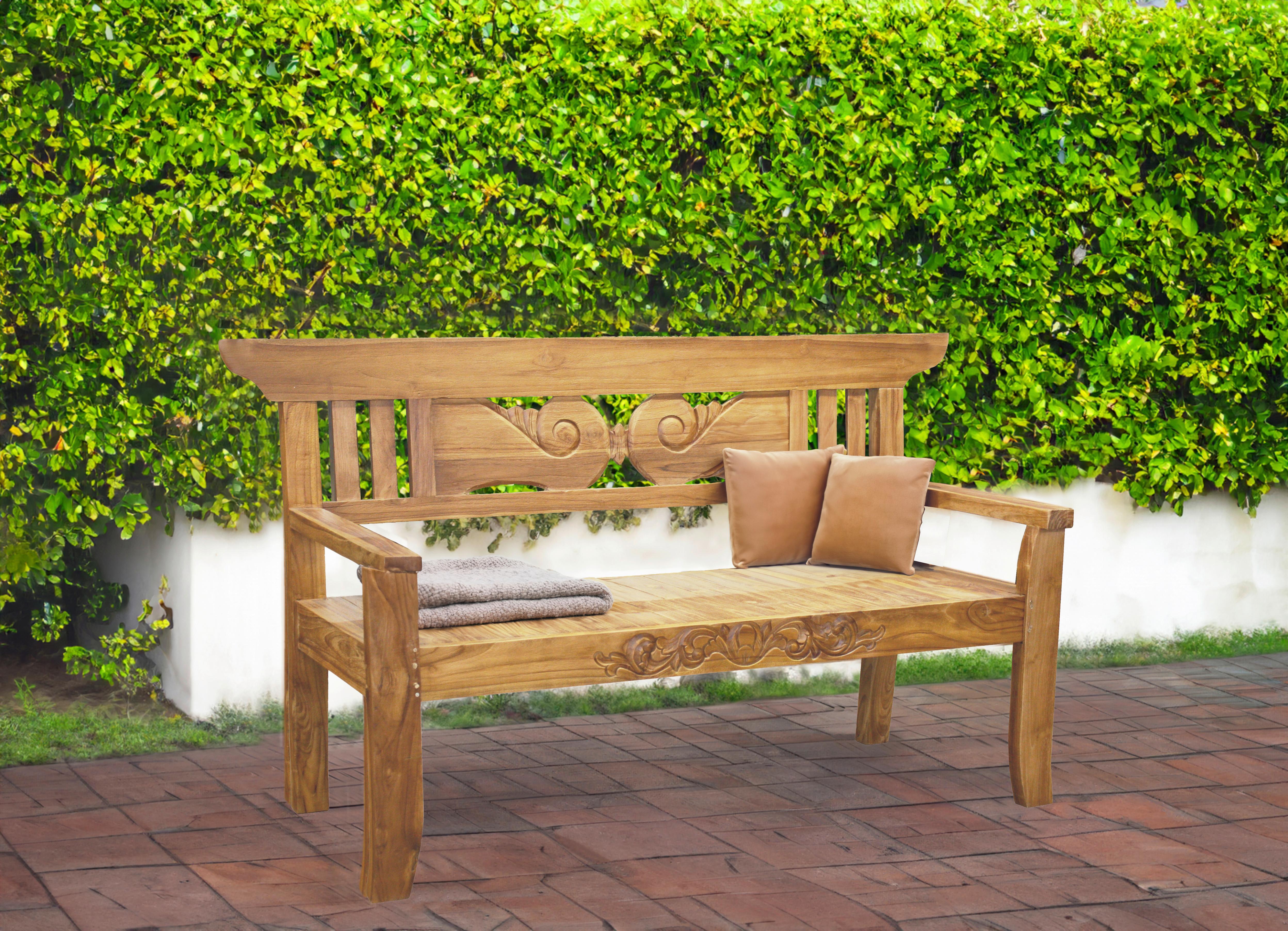 Gartenbank Padar Teak 3-Sitzer Holz Gardenson Garten & Outdoor > Gartenmöbel > Gartenbänke Braun