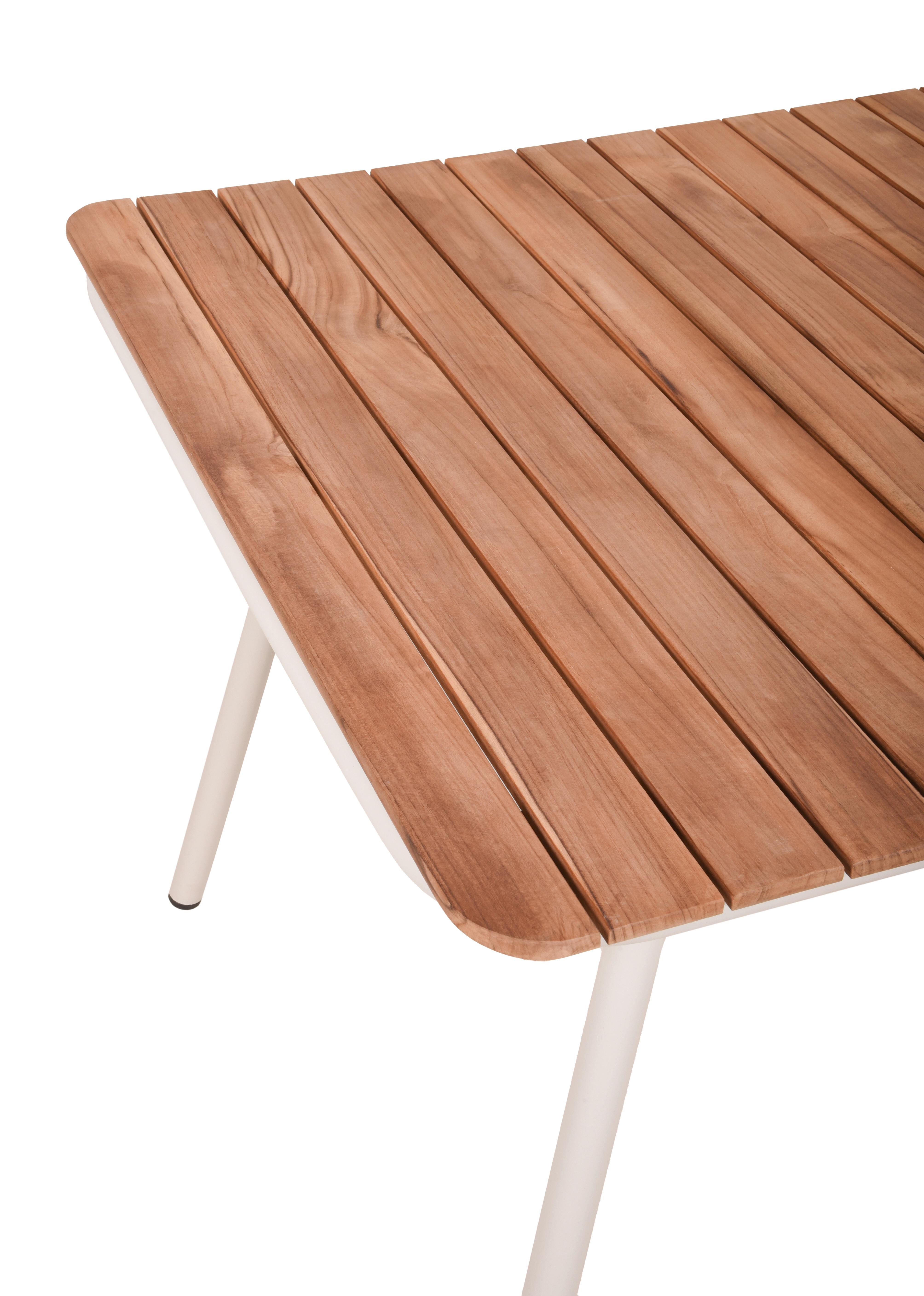 Gartentisch Carmel Teak/Weiß klappbar Holz, Metall Gardenson Garten & Outdoor > Gartenmöbel > Gartentische > Gartenesstische Braun