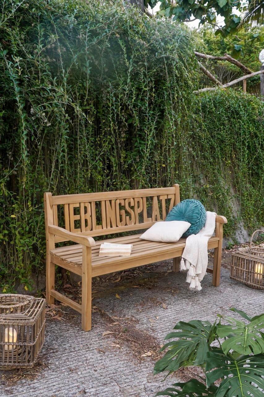 Gartenbank Lieblingsplatz Teak Holz Gardenson Garten & Outdoor > Gartenmöbel > Gartenbänke Braun