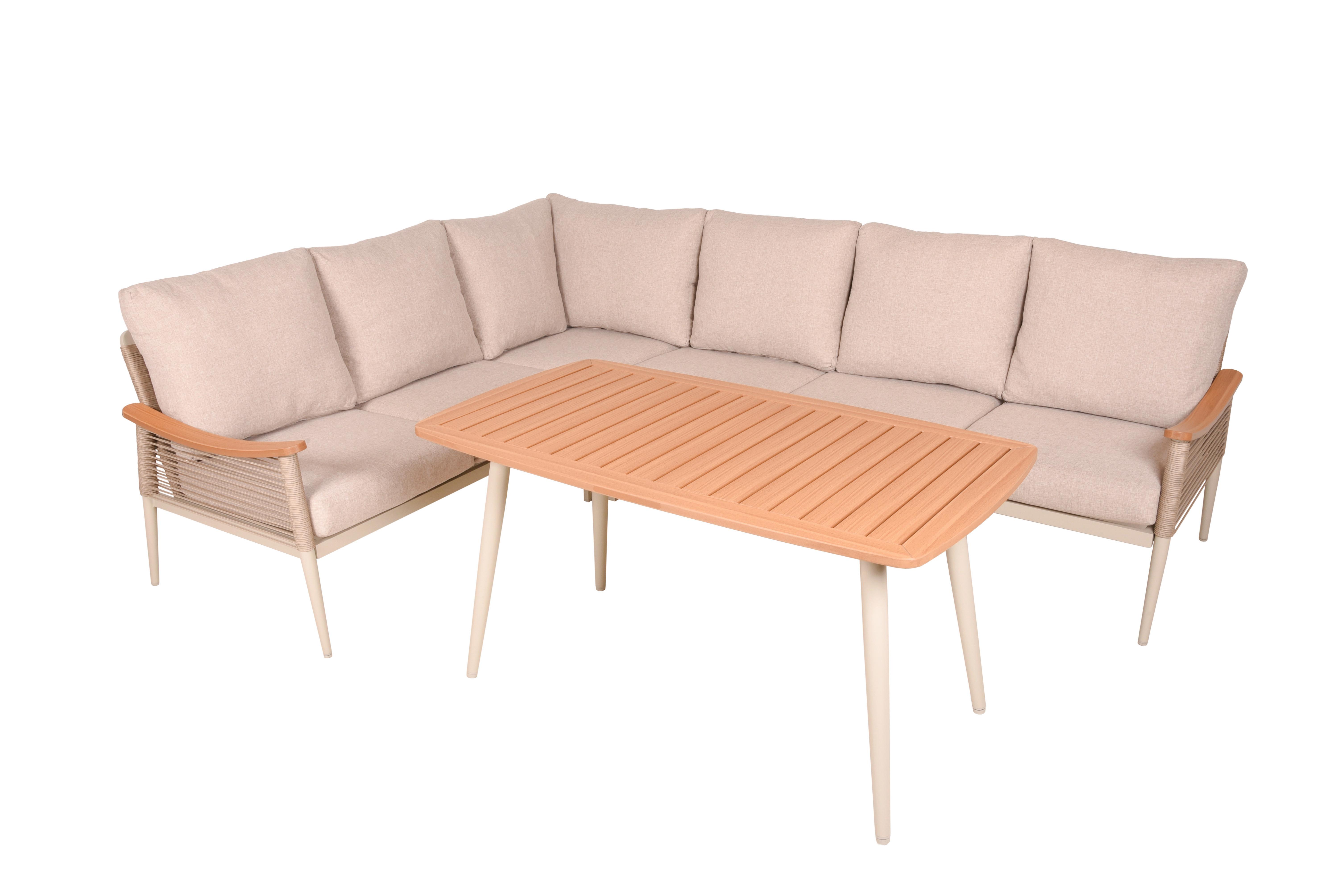 DINING-LOUNGESET LOUNGE-ECKGRUPPE TULUM Metall, Kunststoff, Textil Gardenson Garten & Outdoor > Gartenmöbel > Gartenmöbel-Sets Braun
