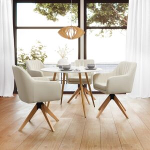 Esstisch John Weiß MDF Ø ca. 110 cm Holz Bessagi Home Möbel > Tische > Esstische > Esstische Holz Weiß