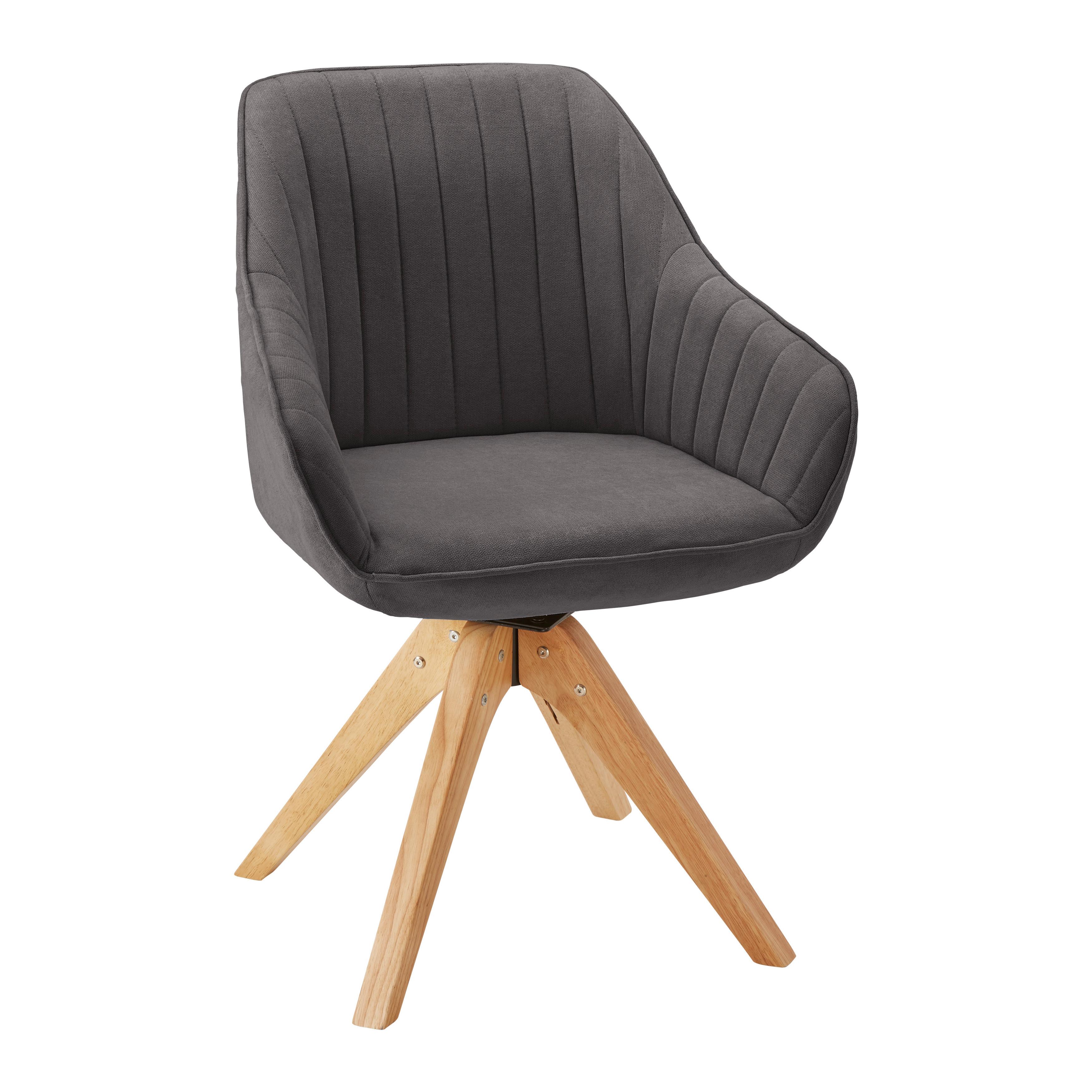 Wohnli Möbelsuche - Armlehnstuhl Leonie Grau Webstoff Drehbar Gepolstert