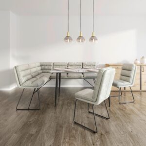 wohnli-moebel-suche-002838004601-1 Sitzbank Kona Hellgrau Webstoff Gepolstert Metall, Textil, Holz Bessagi Home Möbel > Bänke > Eckbänke Grau