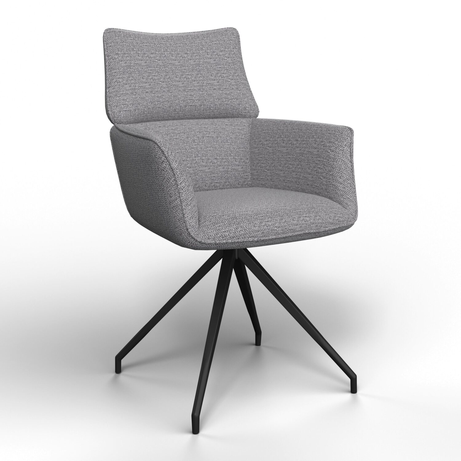 Wohnli Möbelsuche - Armlehnstuhl Paolo Grau Webstoff Drehbar Gepolstert