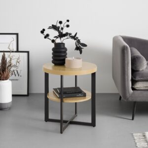 Beistelltisch Rondo Schwarz/Eiche Artisan Metall, Holzwerkstoff Mömax Möbel > Tische > Beistelltische > Beistelltische Metall Schwarz