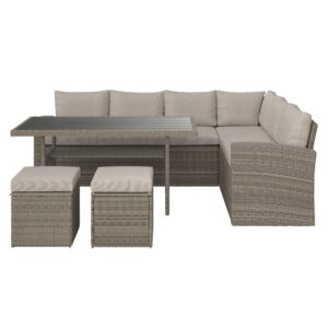 Loungegarnitur-Set Alex Rechts Anthrazit aus Polywood Kunststoff, Textil Mömax Garten & Outdoor > Loungemöbel > Loungegarnituren Grau