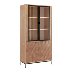wohnli-moebel-suche-002996000502 Wohnli Möbelsuche - Vitrine Milano Esche furniert Schwarz ca. 90x186 cm