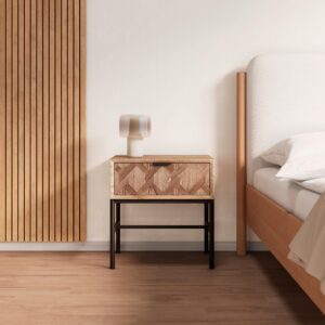 wohnli-moebel-suche-002996000505-1 Nachttisch Milano Schwarz/Esche Echtholz/MDF Holz, Metall Bessagi Home Möbel > Kommoden & Schubladenschränke > Nachttische Schwarz