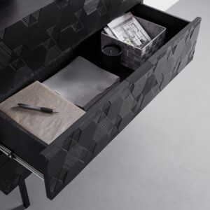 Kommode Roma ca. 85x80 cm MDF Schwarz Metall Bessagi Home Möbel > Kommoden & Schubladenschränke > Kommoden Schwarz