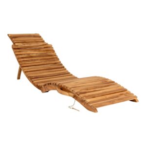 Sonnenliege Arrieta Teak Holz Gardenson Garten & Outdoor > Gartenmöbel > Gartenliegen Braun