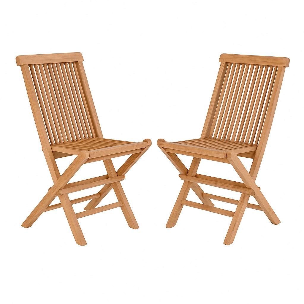 wohnli-moebel-suche-003004022801 Wohnli Möbelsuche - Gartenstuhl-Set Teak klappbar 2er-Set