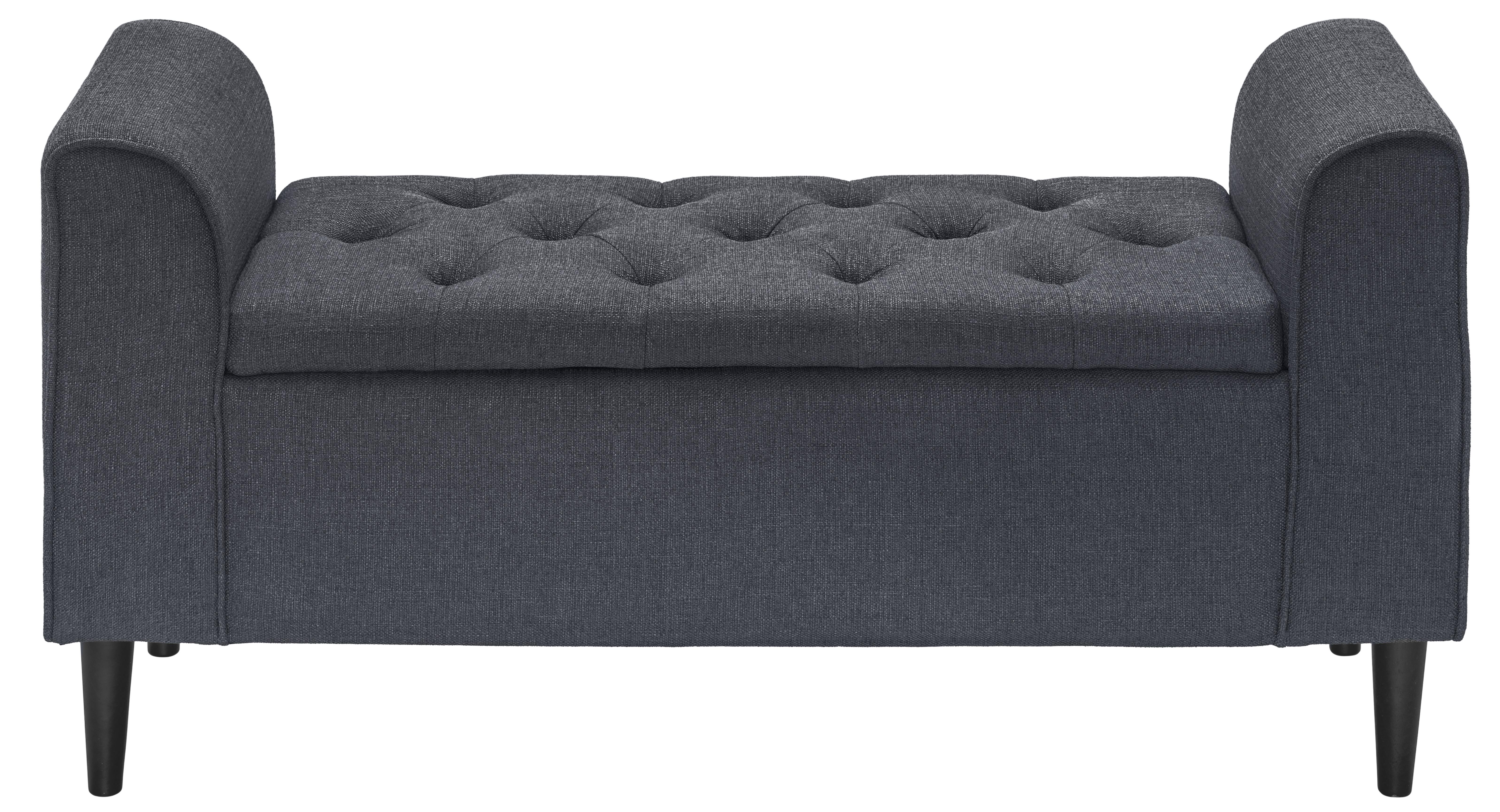 Sitzbank in Anthrazit Textil, Holzwerkstoff Premium Living Möbel > Bänke > Sitzbänke Anthrazit