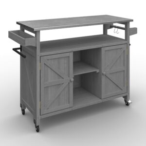 Gartenschrank Jada Grau aus Echtholz Holz Bessagi Garden Möbel > Schränke Grau