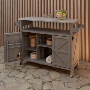 Wohnli Möbelsuche - Gartenschrank Jada Grau aus Echtholz