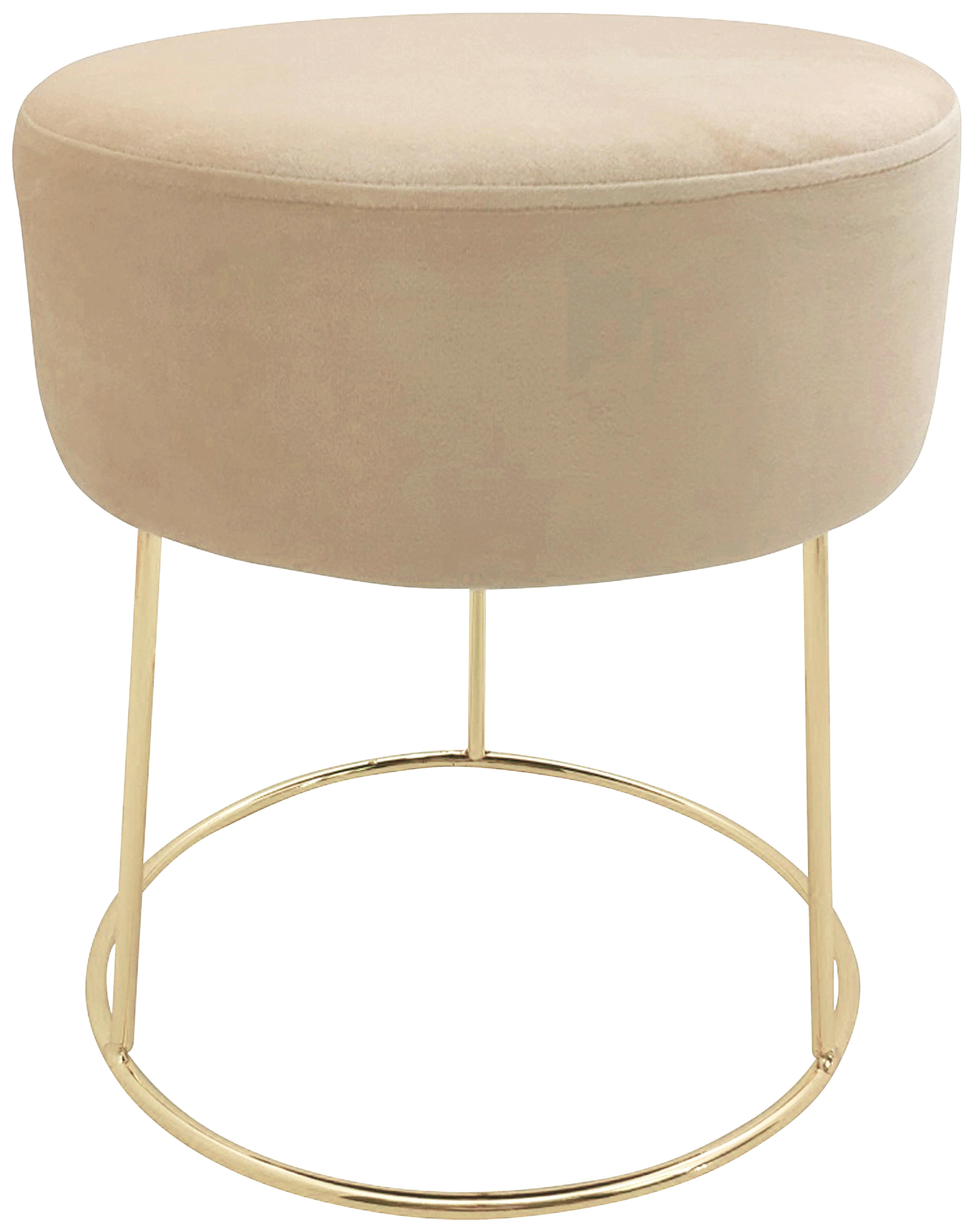 Wohnli Möbelsuche - Hocker Marilyn Creme Samt