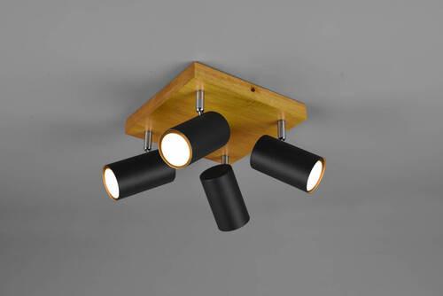 Strahler Spot Maley Schwarz max. 35 Watt Holz, Metall Trio Leuchten Lampen & Leuchten > Deckenleuchten Schwarz