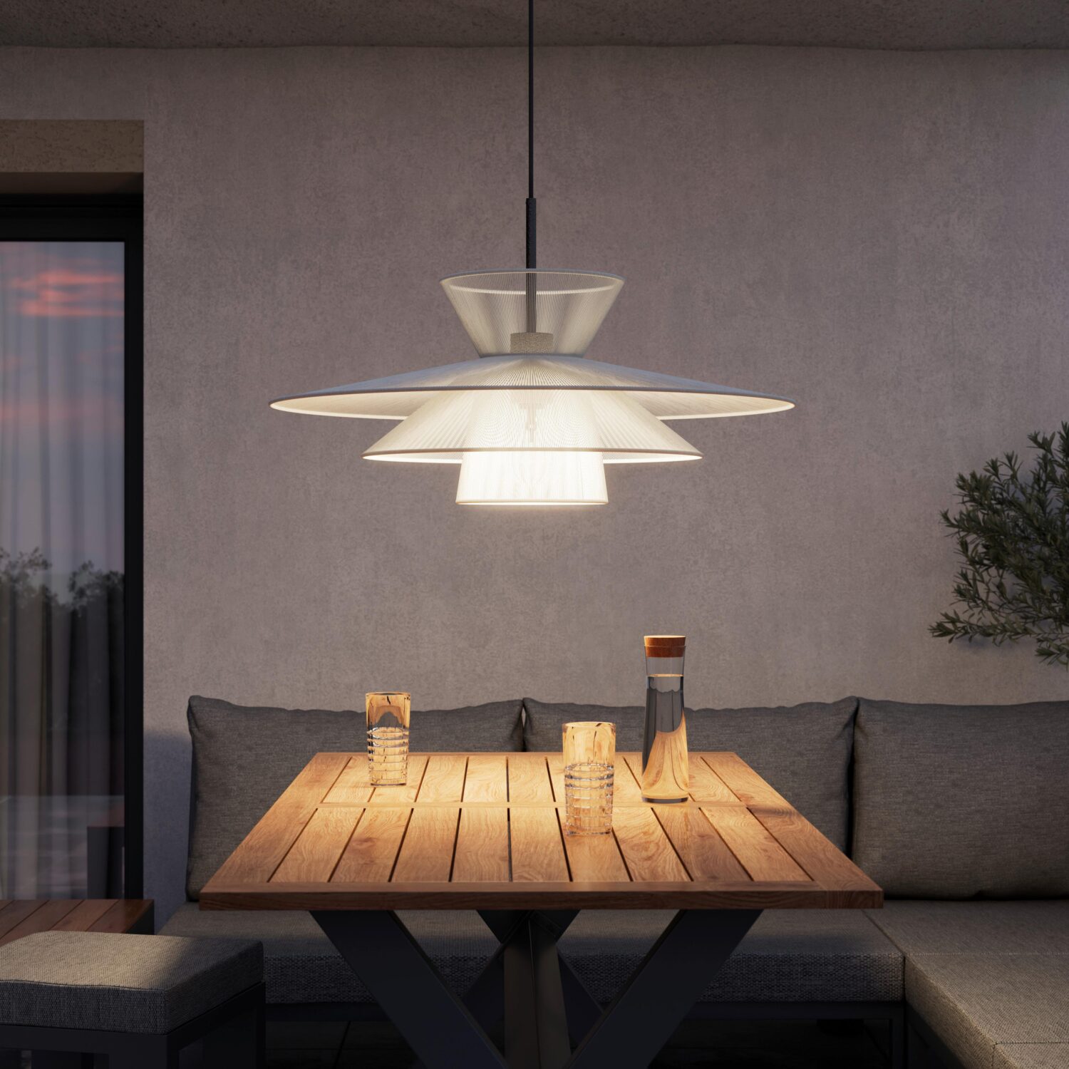 wohnli-moebel-suche-004112001501 Wohnli Möbelsuche - Hängeleuchte Luca Weiß Baumwolle max. 40 Watt