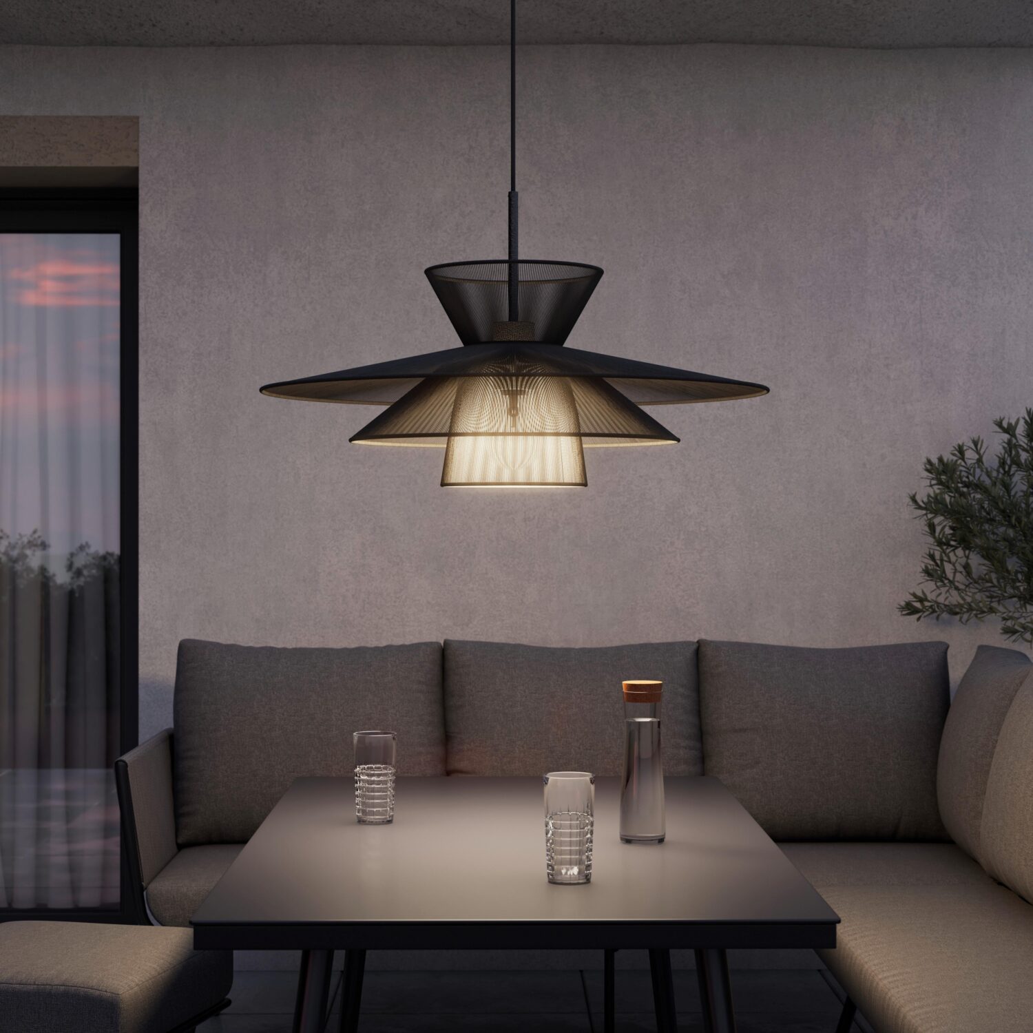 wohnli-moebel-suche-004112001502 Wohnli Möbelsuche - Hängeleuchte Luca Schwarz Baumwolle max. 40 Watt