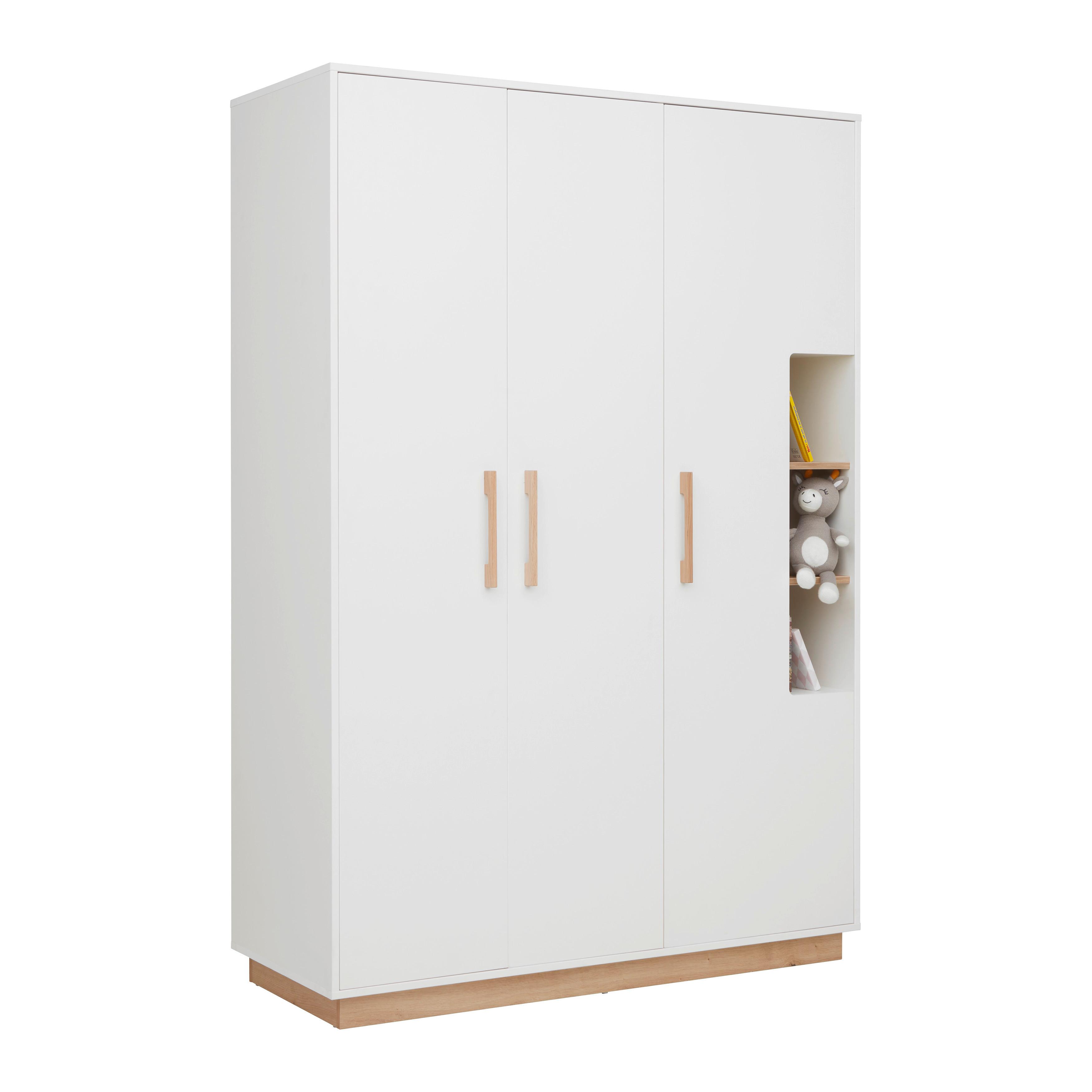 wohnli-moebel-suche-004204025101 Wohnli Möbelsuche - Kleiderschrank Luna White in Weiß/Eiche ca. 131x194x55cm
