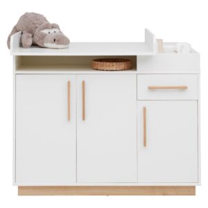 Wickelkommode Luna White in Weiß ca. 117x100cm Holzwerkstoff Roba Möbel > Kommoden & Schubladenschränke > Wickelkommoden Weiß