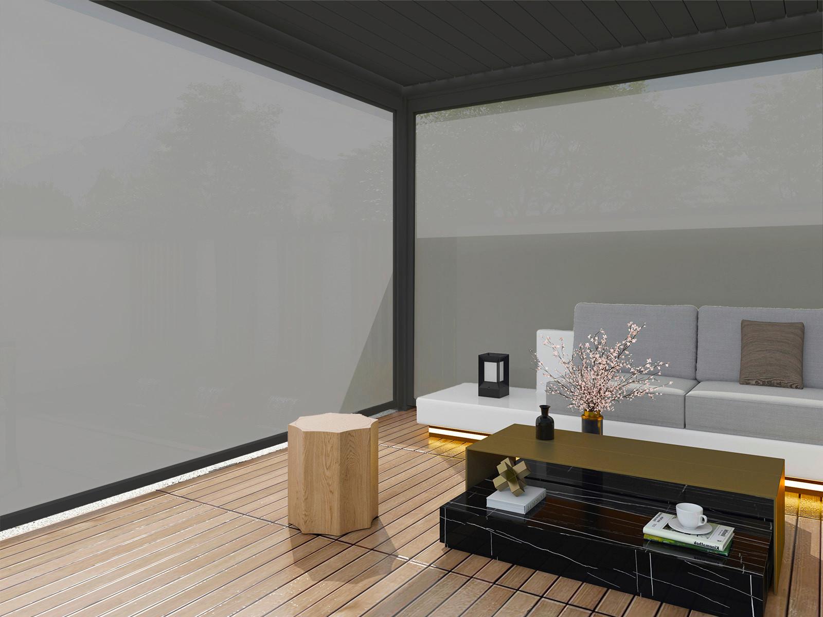 Pavillon Rollo für Deluxe ca. 400x235x10 cm Anthrazit Metall, Textil Gardenson Garten & Outdoor > Sonnen- & Sichtschutz Anthrazit