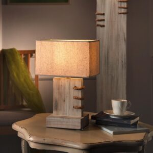 Nachttischleuchte Gea Beige max. 22 Watt Holz XXXL Lampen & Leuchten > Tischlampen Beige