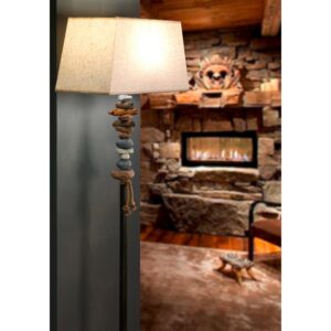 Stehleuchte Seregon Schwarz/Weiß max. 22 Watt Metall  Lampen & Leuchten > Stehlampen Schwarz