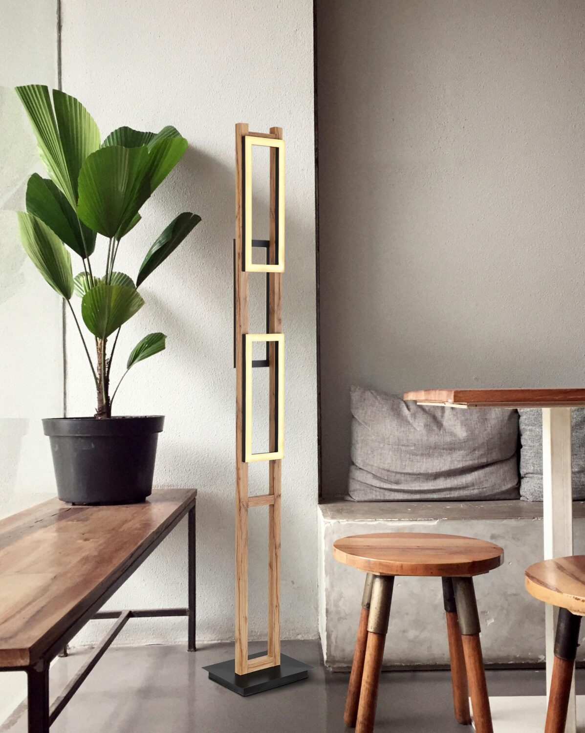 LED-Stehleuchte 67266S max. 30 Watt Metall Globo Lampen & Leuchten > LED-Leuchten > LED-Stehlampen Schwarz