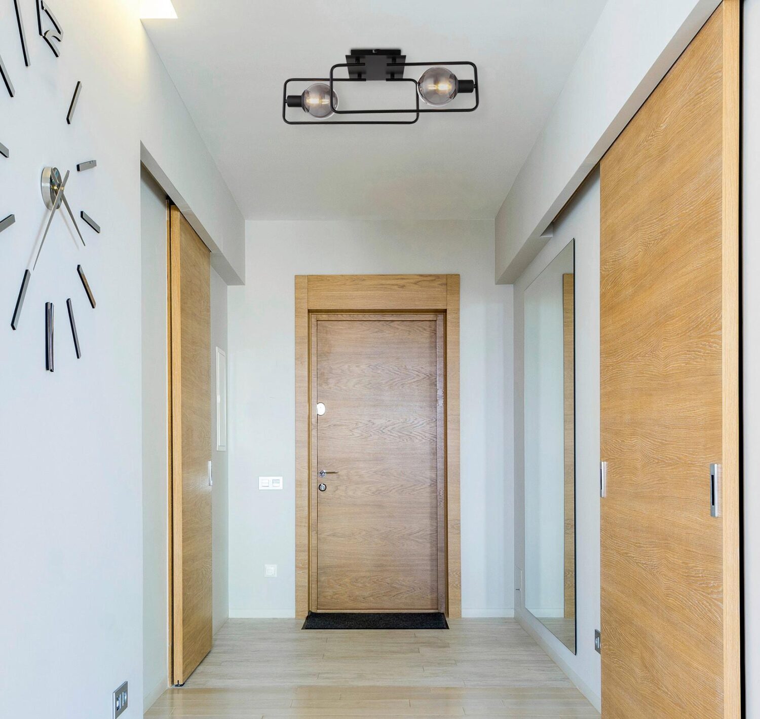 Deckenleuchte Blama max. 40 Watt Deckenlampe Metall, Glas Globo Lampen & Leuchten > Deckenleuchten Schwarz