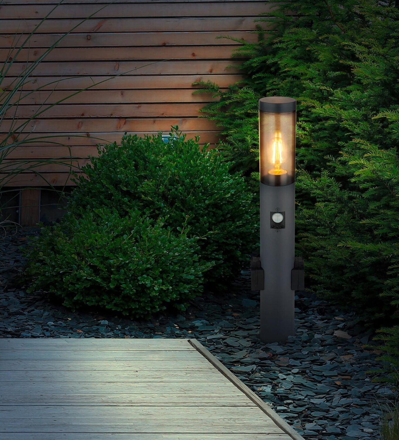 Außenleuchte Boston in Grau/Anthrazit max. 15 Watt Metall Globo Lampen & Leuchten > Außenleuchten Grau