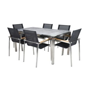 wohnli-moebel-suche-004654064001-1 DINING-LOUNGESET SYDNEY Holz, Metall, Kunststoff, Glas, Textil Gardenson Garten & Outdoor > Gartenmöbel > Gartenmöbel-Sets Grau