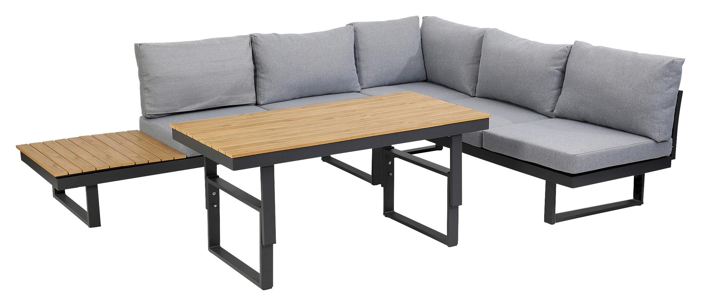 Loungegarnitur San Jose Akazie massiv mit Kissen Holz, Metall Gardenson Garten & Outdoor > Loungemöbel > Loungegarnituren Anthrazit