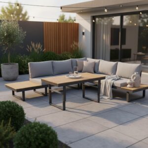 Wohnli Möbelsuche - Loungegarnitur San Jose Akazie massiv mit Kissen