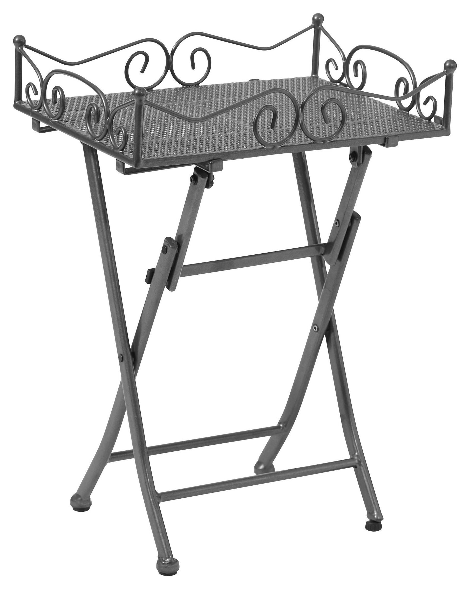 Wohnli Möbelsuche - Gartenbeistelltisch Toulouse Grau klappbar ca. 51x36x69cm