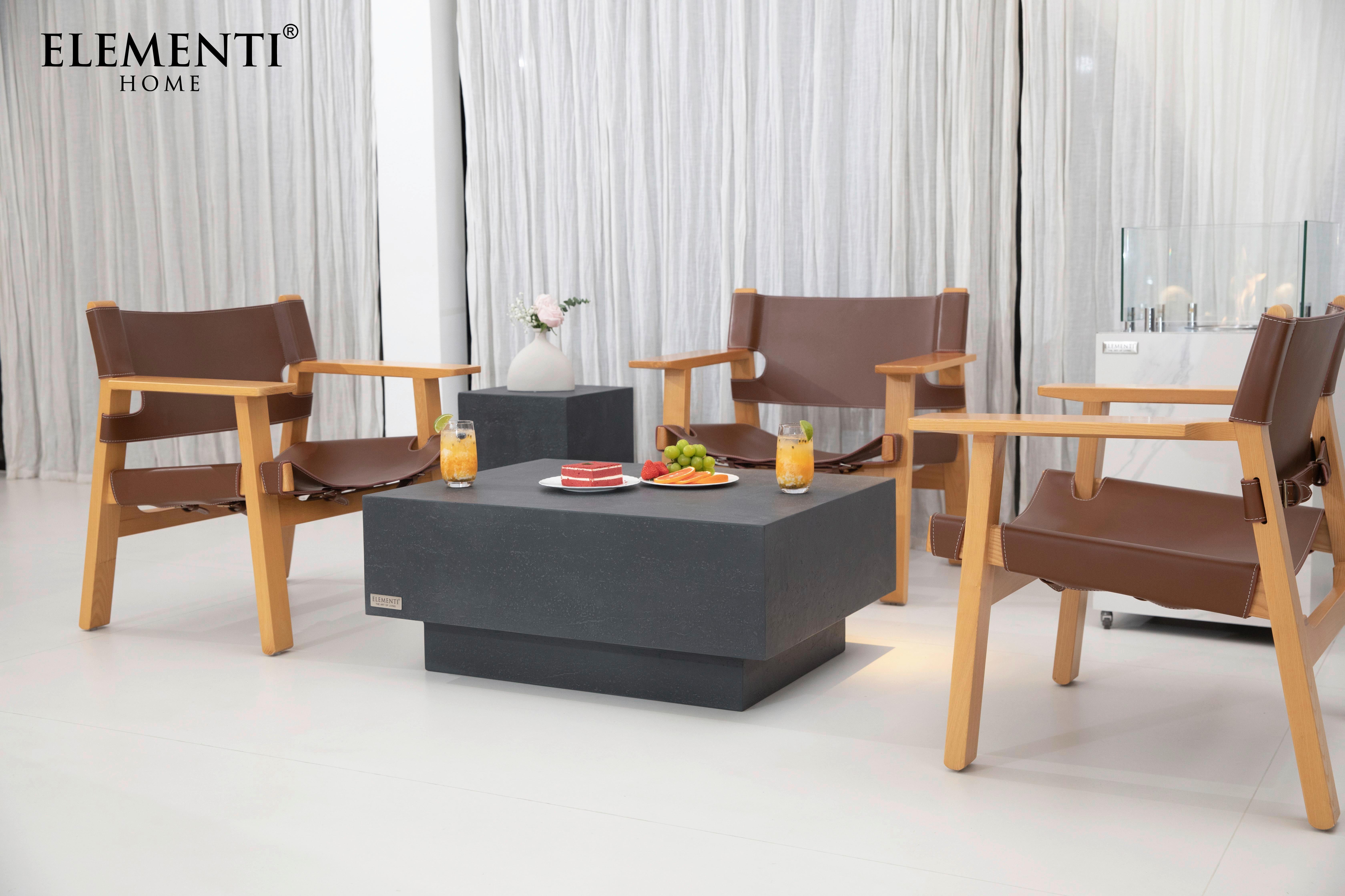 Loungetisch Tevere ca. 86x66 cm Schwarz Stein Gardenson Garten & Outdoor > Loungemöbel > Loungetisch outdoor Schwarz