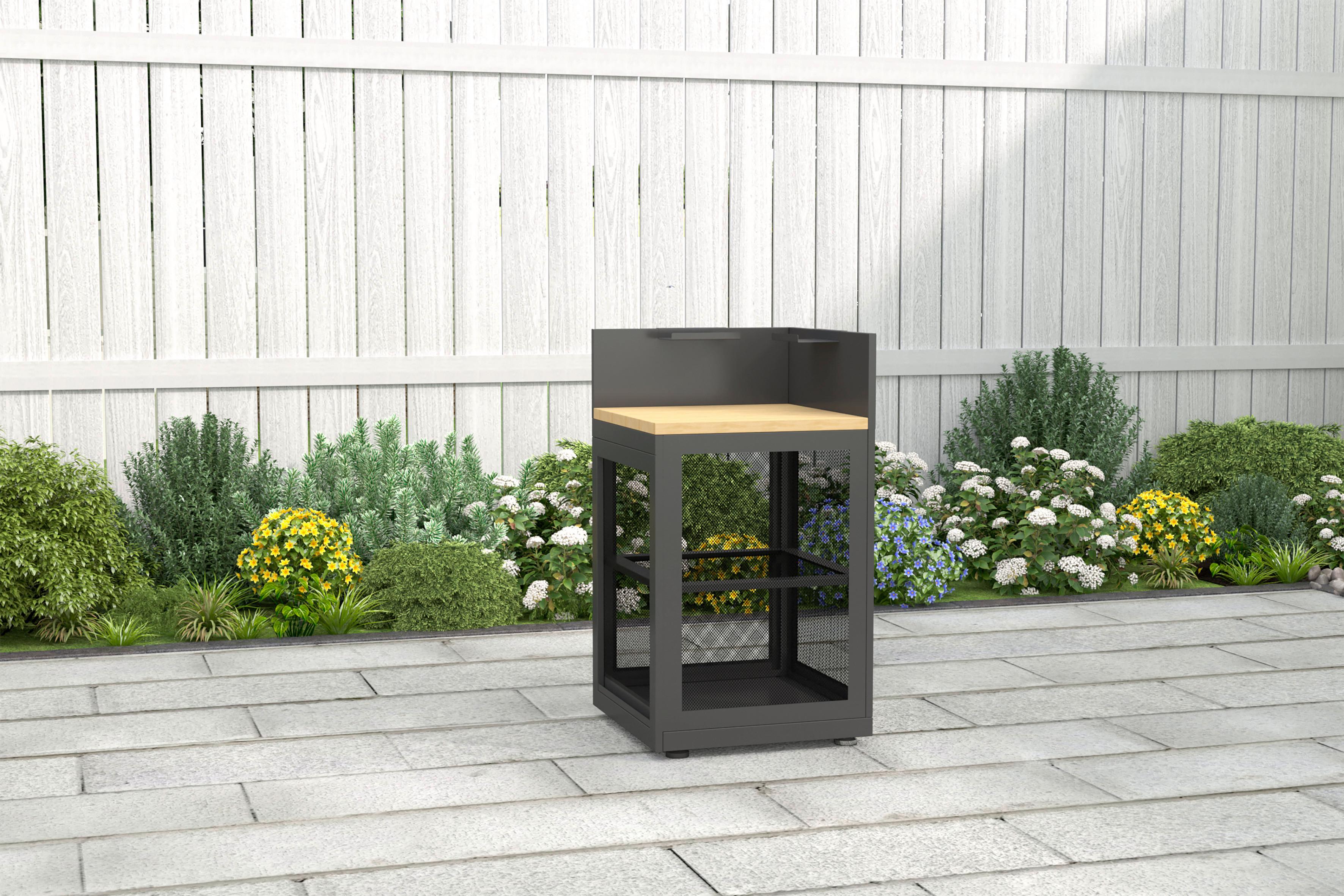 Outdoorküchenunterschank Ecke Origin Anthrazit Metall Gardenson Garten & Outdoor Anthrazit