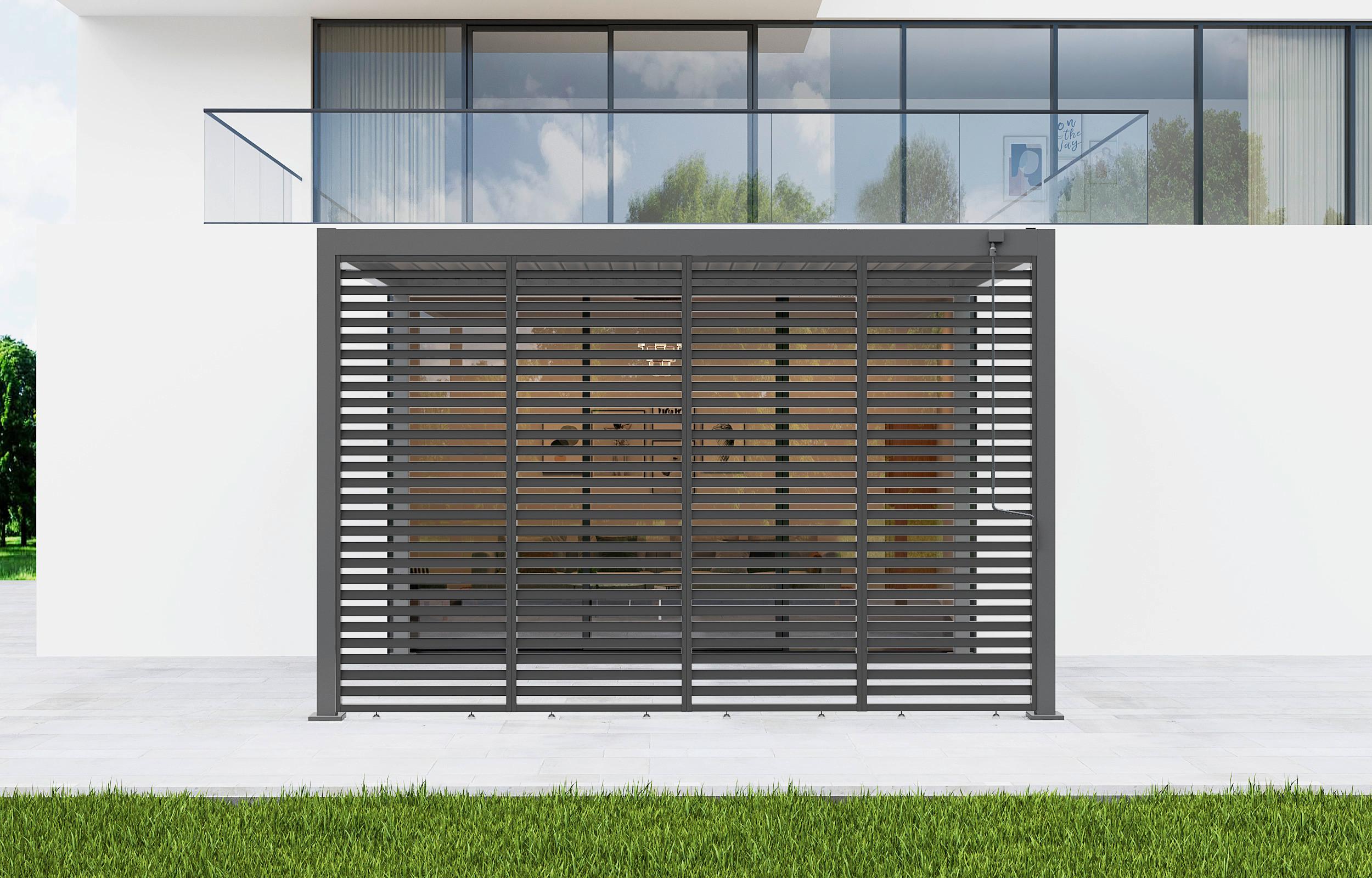 Pergola-Seitenteil-Set Origin Lamellen Anthrazit 4er-Set Metall Gardenson Garten & Outdoor > Sonnen- & Sichtschutz Anthrazit