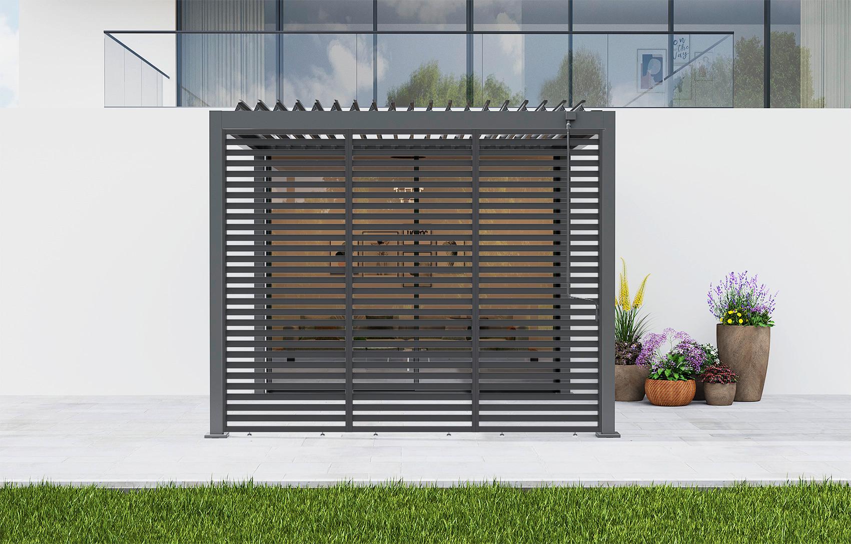 Wohnli Möbelsuche - Pergola-Seitenteil Origin Lamellen Anthrazit