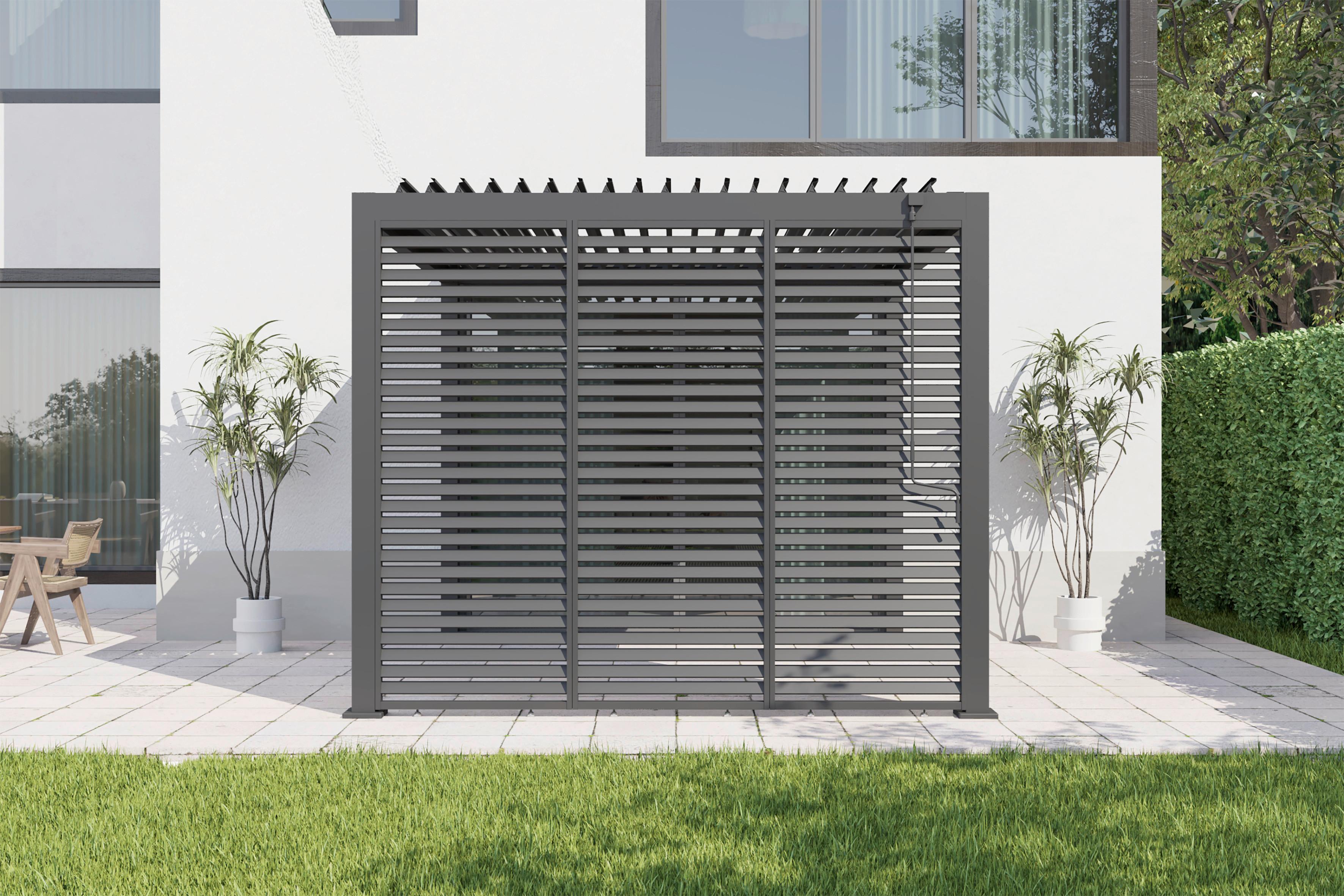 Pergola-Seitenteil Core Lamellen Anthrazit Metall Gardenson Garten & Outdoor > Sonnen- & Sichtschutz Anthrazit