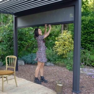 wohnli-moebel-suche-005536002201-1 Pergola-Rollo ca. 300x250 cm Grau Textil Gardenson Garten & Outdoor > Sonnen- & Sichtschutz Anthrazit