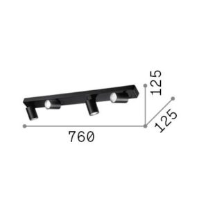 wohnli-moebel-suche-005847030301-1 LED-Deckenstrahler Rudy Schwarz max. 7 Watt Metall Ideal Lux Lampen & Leuchten > LED-Leuchten > LED-Deckenleuchten Schwarz