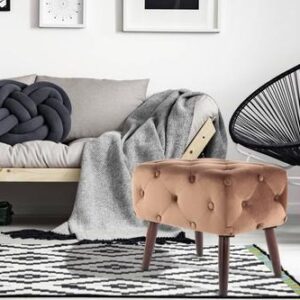 Hocker Piano ca. 40x48 cm Braun Samt Textil, Holzwerkstoff Kayoom Möbel > Sessel > Hocker Braun